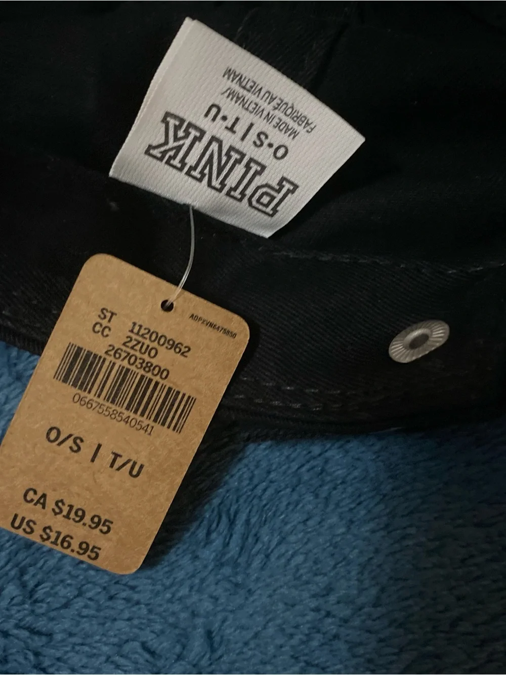 PINK Victoria's Secret Black Baseball Cap with Tag - Picture 2 of 4